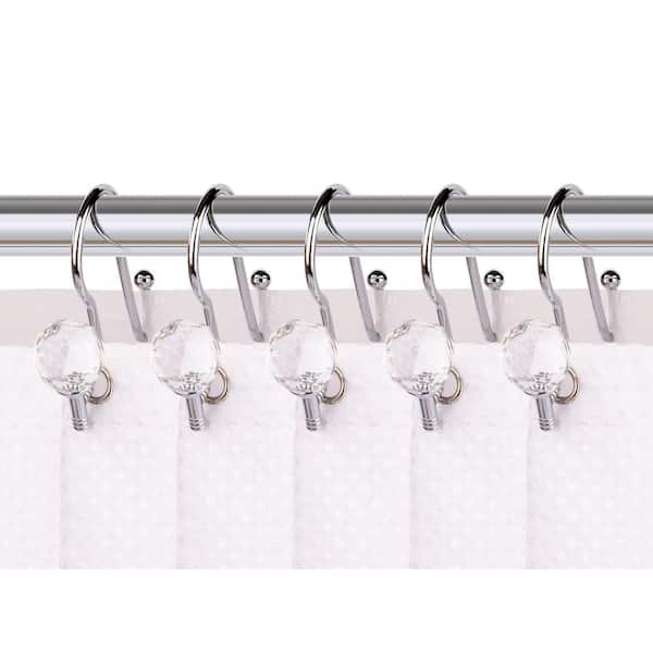 12pcs For Shower Curtain Liner HangingStainless Steel Bathroom Hook Kit 