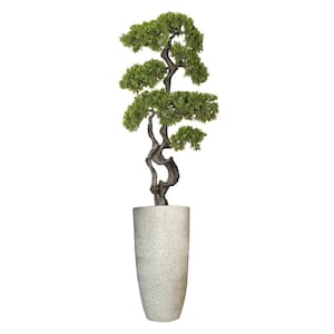 48" High Artificial Podocarpus Macrophyllus Plant With Fiberstone Planter