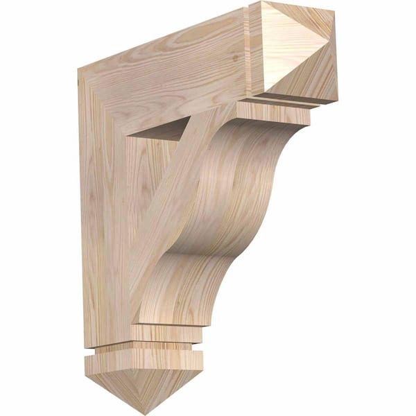 Ekena Millwork 5.5 in. x 24 in. x 24 in. Douglas Fir Funston Arts and Crafts Smooth Bracket