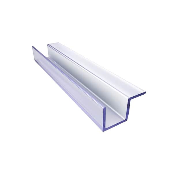 96 in. L Clear Return Panel Striker for 3/8 in. Glass Shower Door