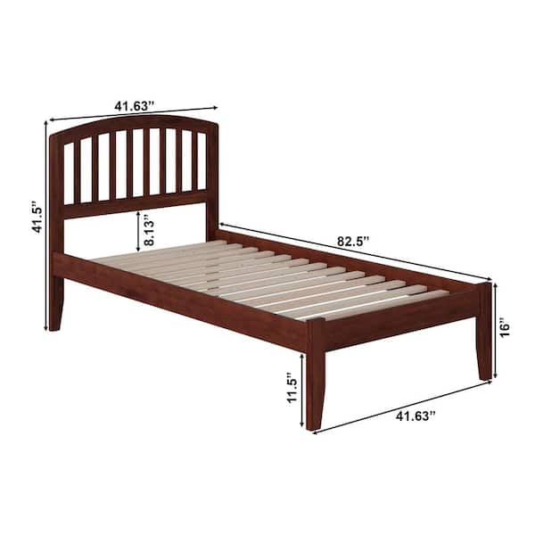 Richmond Walnut Twin XL Platform Bed with Open Foot Board