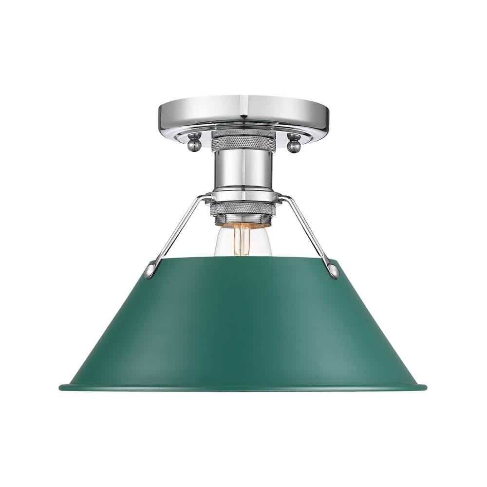 Orwell 10 in. 2 Light Chrome Flush Mount With Shade and No Bulbs Included 1-Pack price history on PriceWatchPro