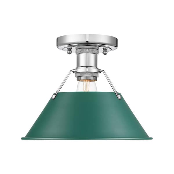 Orwell 10 in. 2 Light Chrome Flush Mount With Shade and No Bulbs Included 1-Pack