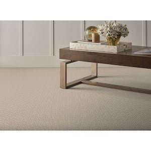 Shenadoah Stripe - Silt/Ivory - Beige 12 ft. 24 oz. Wool Loop Installed Carpet