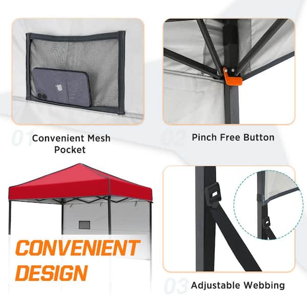COOS BAY 6 ft. x 4 ft. Red Instant Canopy Pop Up Tent with