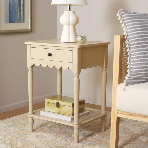Haven 18.9 in. Natural Wood End Table with 1- Drawer