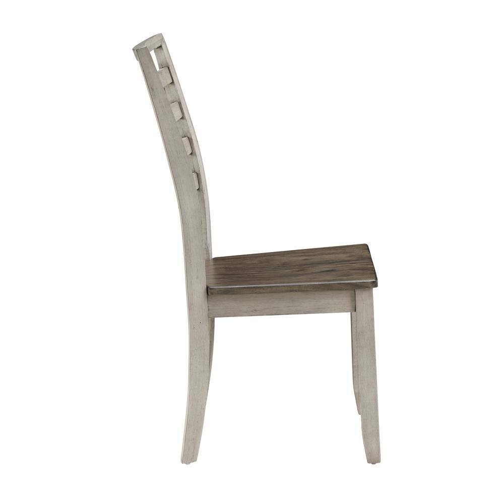 Smoky Honey Gray Ladderback Wood Side Chair Set