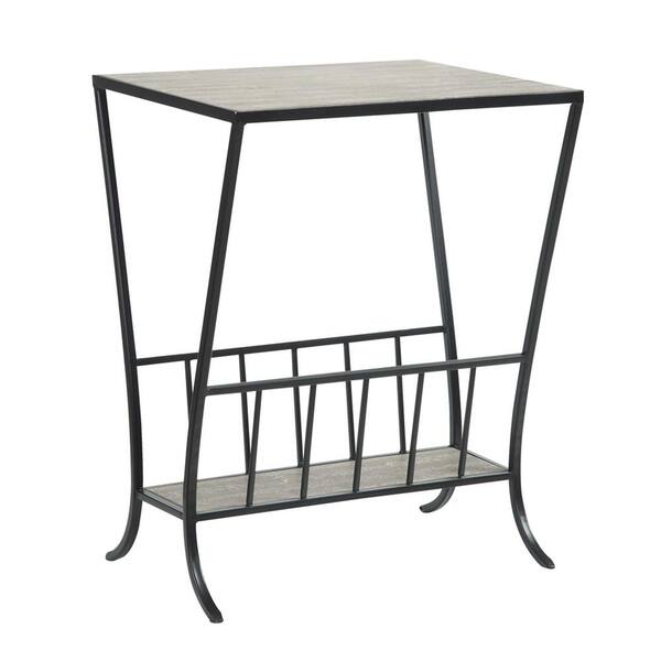 Convenience Concepts Wyoming Antique Wood and Black End Table