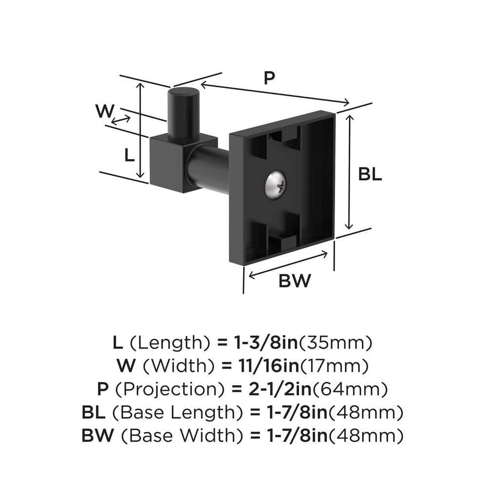 Matte Black Single Prong Wall Mounted Robe Hook