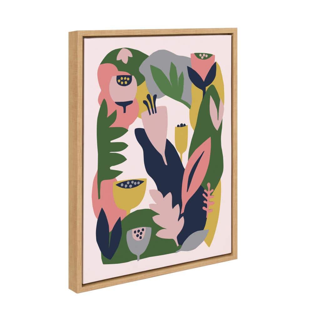 Myriam's Garden Colorful Framed Canvas Wall Art