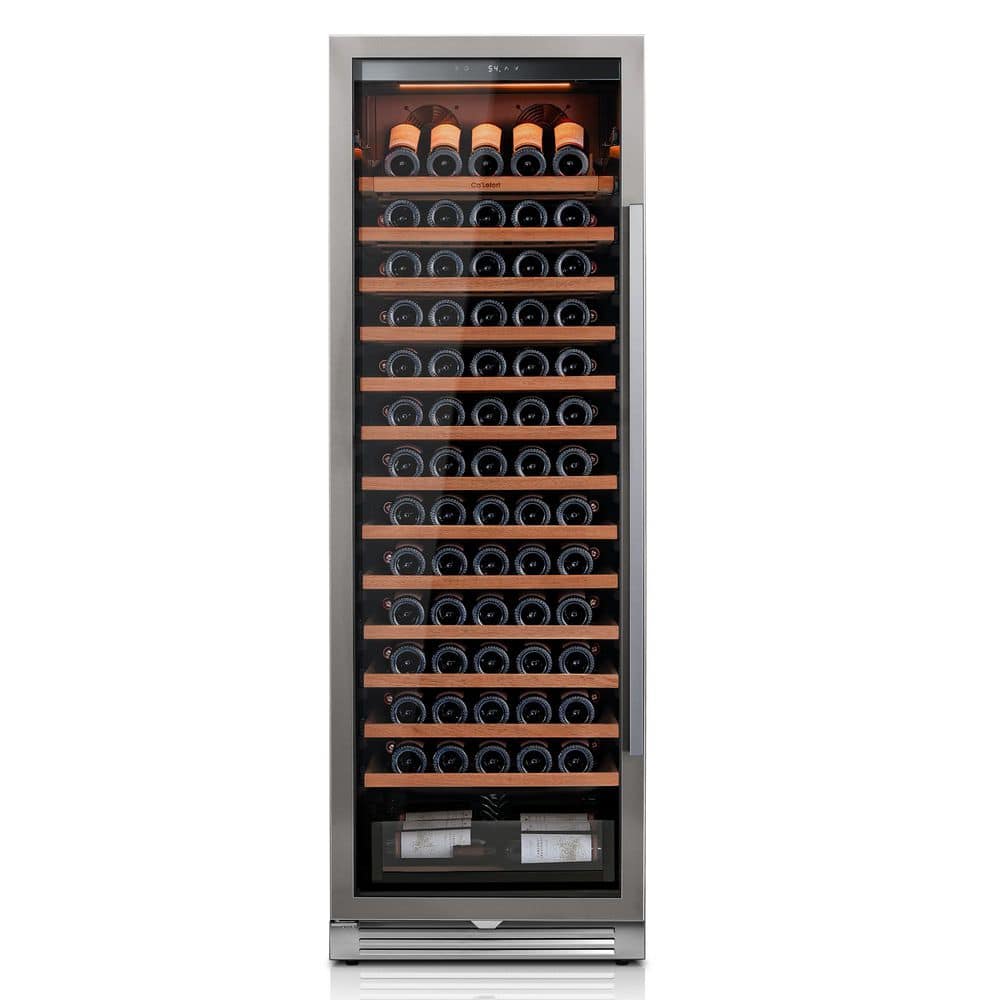 24 in. Single Zone 166-Bottle Built-In Wine Cooler Fridge Wine Refrigerator in Stainless Steel (Left Hinged) price history on PriceWatchPro