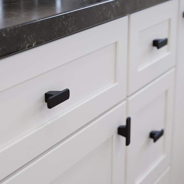 Uniform Bends 2-1/2 in. (63 mm) Modern Matte Black Cabinet Elongated Bar Knob