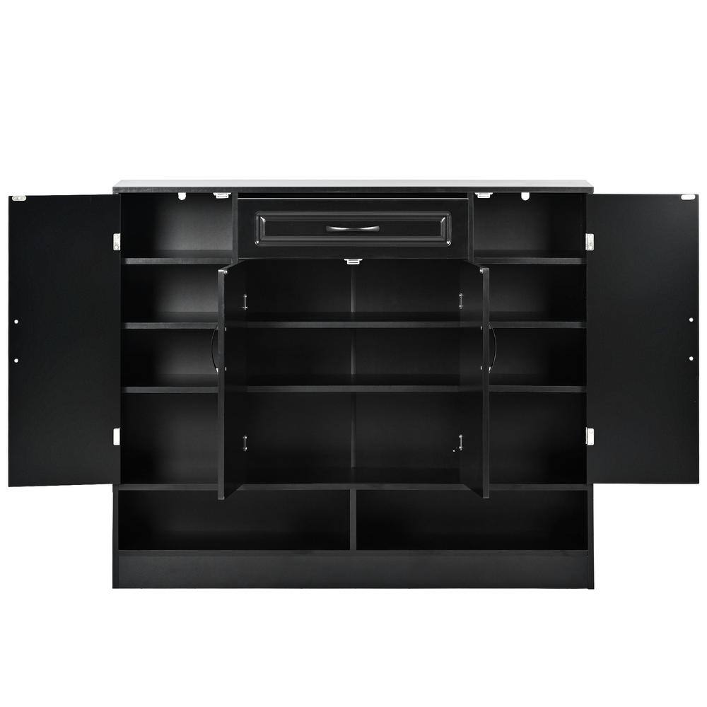 47.2 in. W x 11.8 in. D x 39.4 in. H Bathroom Black Linen Cabinet
