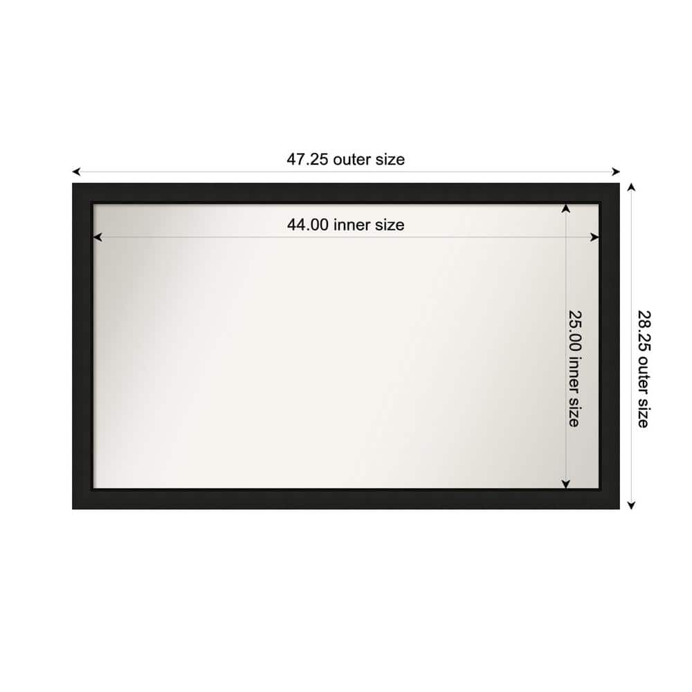 Midnight Black Narrow 47.25 in. x 28.25 in. Custom Non-Beveled Wood Framed Bathroom Vanity Wall Mirror price history on PriceWatchPro