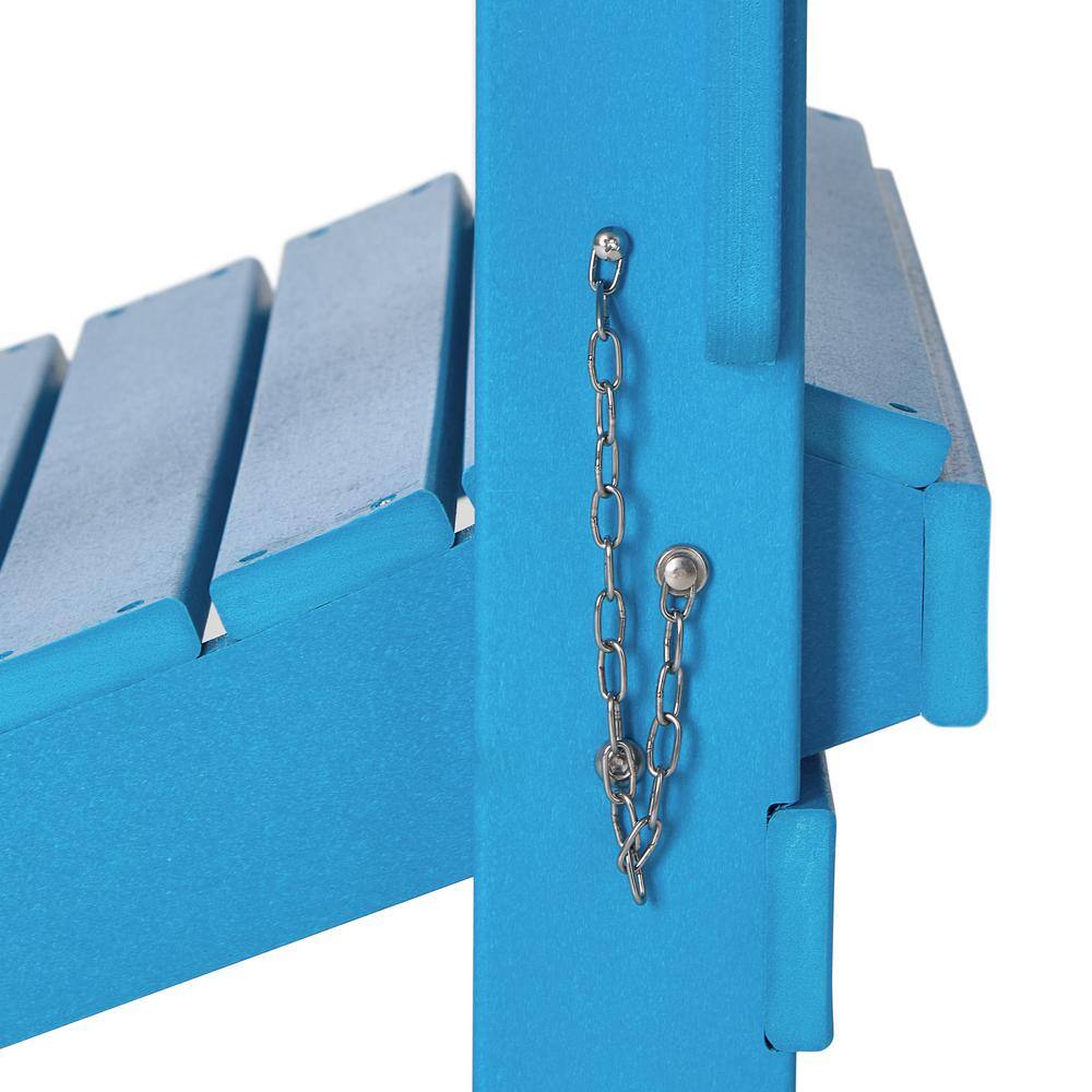 Laguna Pacific Blue Weather-Resistant Poly Adirondack Chairs Set