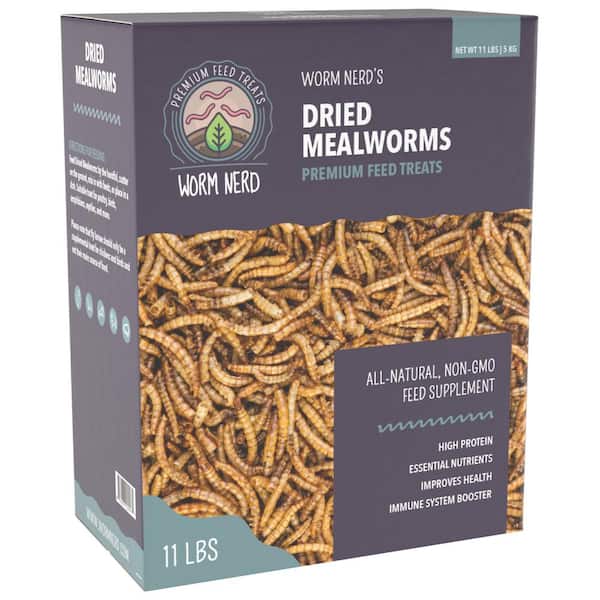 Arcadia Garden Products 11 lbs. Worm Nerd Dried Mealworms High Protein and Fiber Treat for Chickens, Birds, Reptiles, Amphibians, Fish
