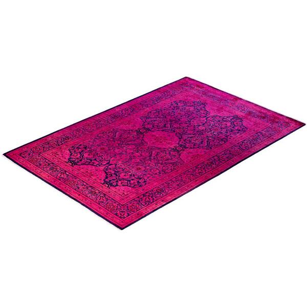 Fine Vibrance Pink 4 ft. x 6 ft. Solid Wool Indoor Area Rug