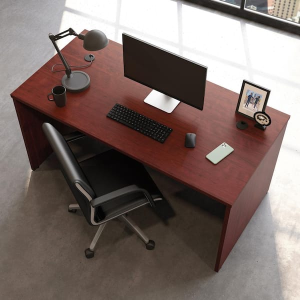 Affirm  in. Classic Cherry Computer Desk Shell with Melamine Top  Surface 426277 - The Home Depot