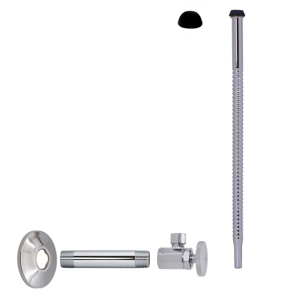 1/2 in. IPS x 3/8 in. O. D. Compression Outlet x 12 in. Corrugated Supply Line Kit with Round Handle, Polished Chrome price history on PriceWatchPro