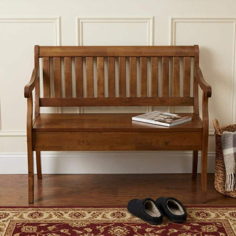 42.38 in. Dark Brown Entryway Dining Bench Yes