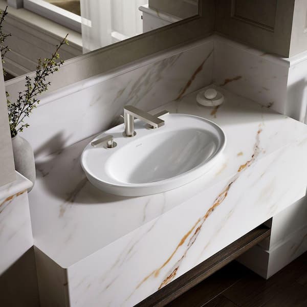 KOHLER Serif 22.1 in. x 16.25 in. Drop-In Bathroom Sink in White Vitreous China
