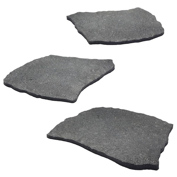 Hcman 18 in. x 17 in. Irregular Dark Gray Textured Non-Slip Rubber
