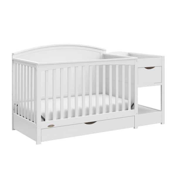 Graco Bellwood White 5-in-1 Convertible Crib and Changer