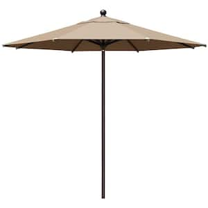 9 ft. Aluminum Market Patio Umbrella With Push Button Heather Beige Sunbrella