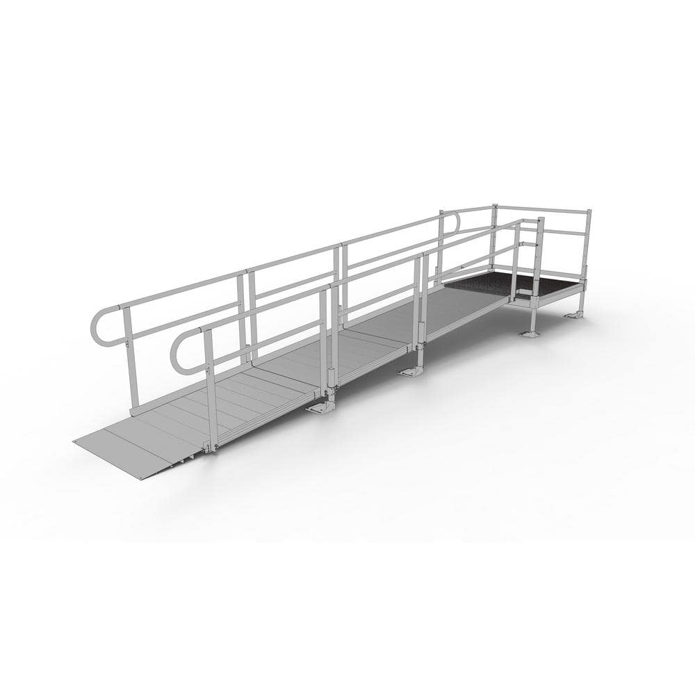 EZACCESS PATHWAY 14 ft. Straight Aluminum Wheelchair Ramp Kit with