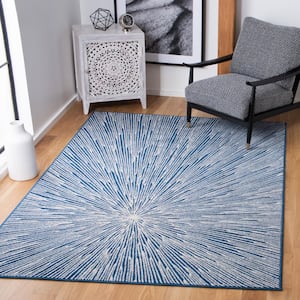 Belmont Navy/Gray 5 ft. x 8 ft. Striped Area Rug
