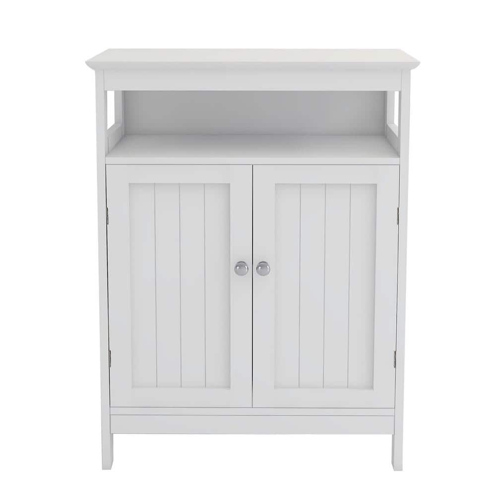 23.62 in. W. x 11.81 in. D x 31.5 in. H White Linen Cabinet with 2 Doors an