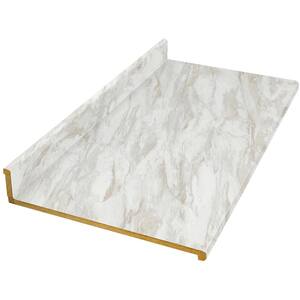 10 ft. White Laminate Countertop with Eased Edge in Drama Marble
