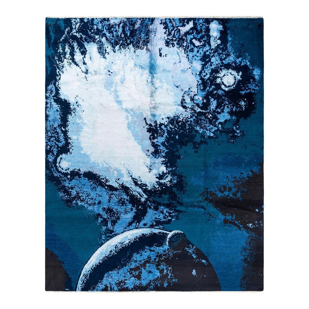 Ikat Navy 8 x 10 Abstract Wool Indoor Area Rug price history on PriceWatchPro