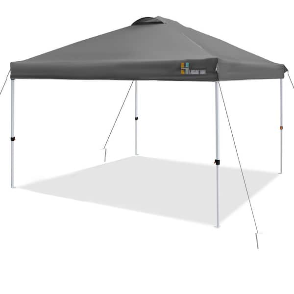 Kahomvis 9.8 ft. x 9.8 ft. Dark Gray Pop Up Canopy, Portable Folding Instant Canopy Tent with Roller Bag and 4 Sand Bags