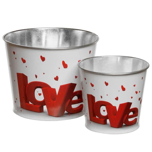 National Tree Company Assortment Valentine Tin Pots