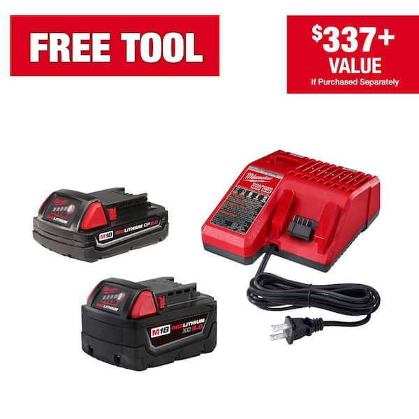M18 18-Volt Lithium-Ion Starter Kit with One 5.0 Ah and One 2.0 Ah Battery and Charger