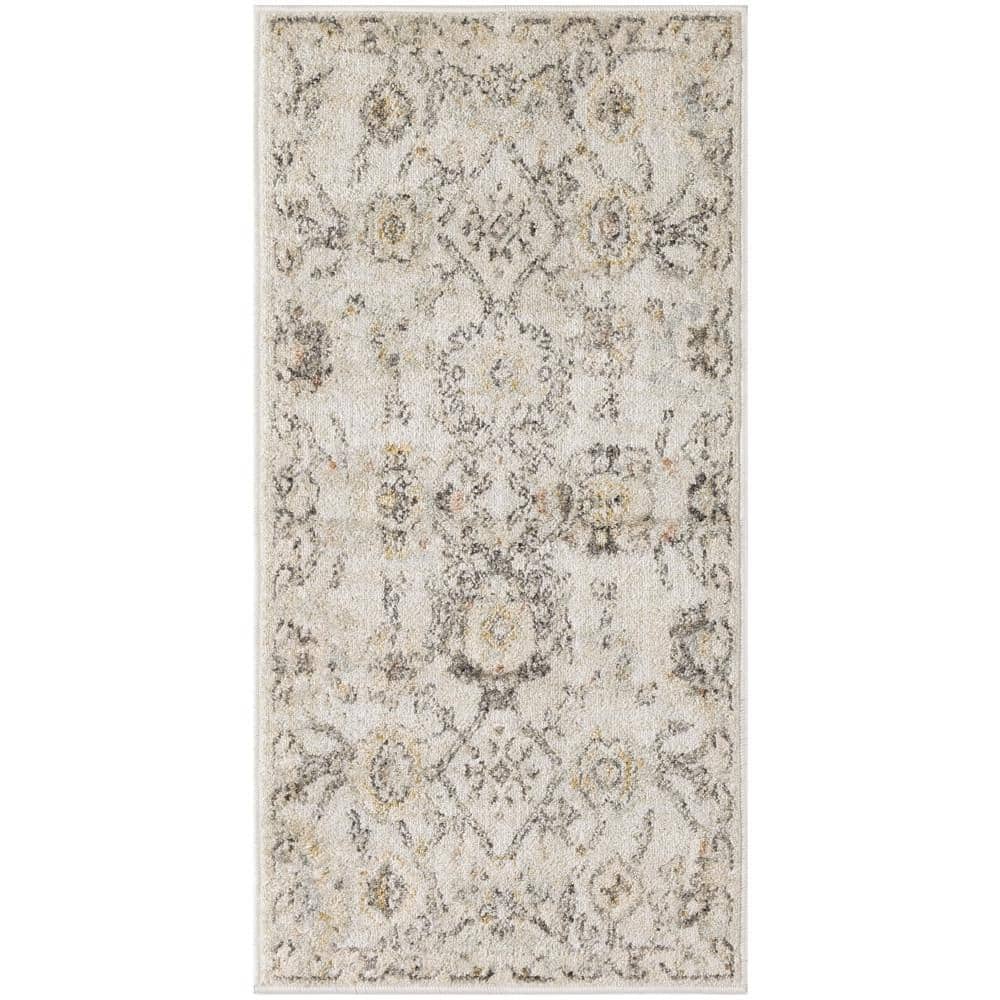 Oushak Home Grey 2 ft. x 4 ft. Floral Traditional Area Rug price history on PriceWatchPro