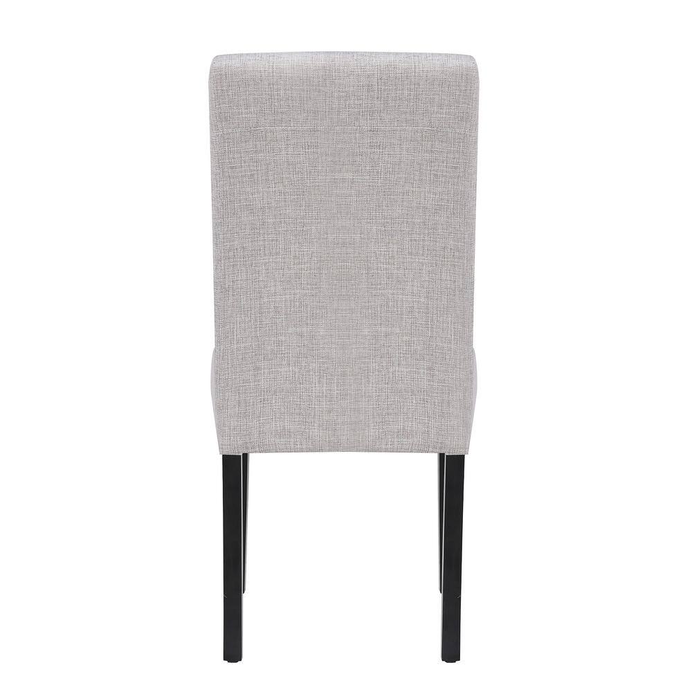 High-Back Parsons Linen Side Chair in Light Gray
