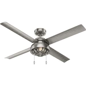 Spring Mill 52 in. Outdoor Painted Galvanized Ceiling Fan with Light Kit