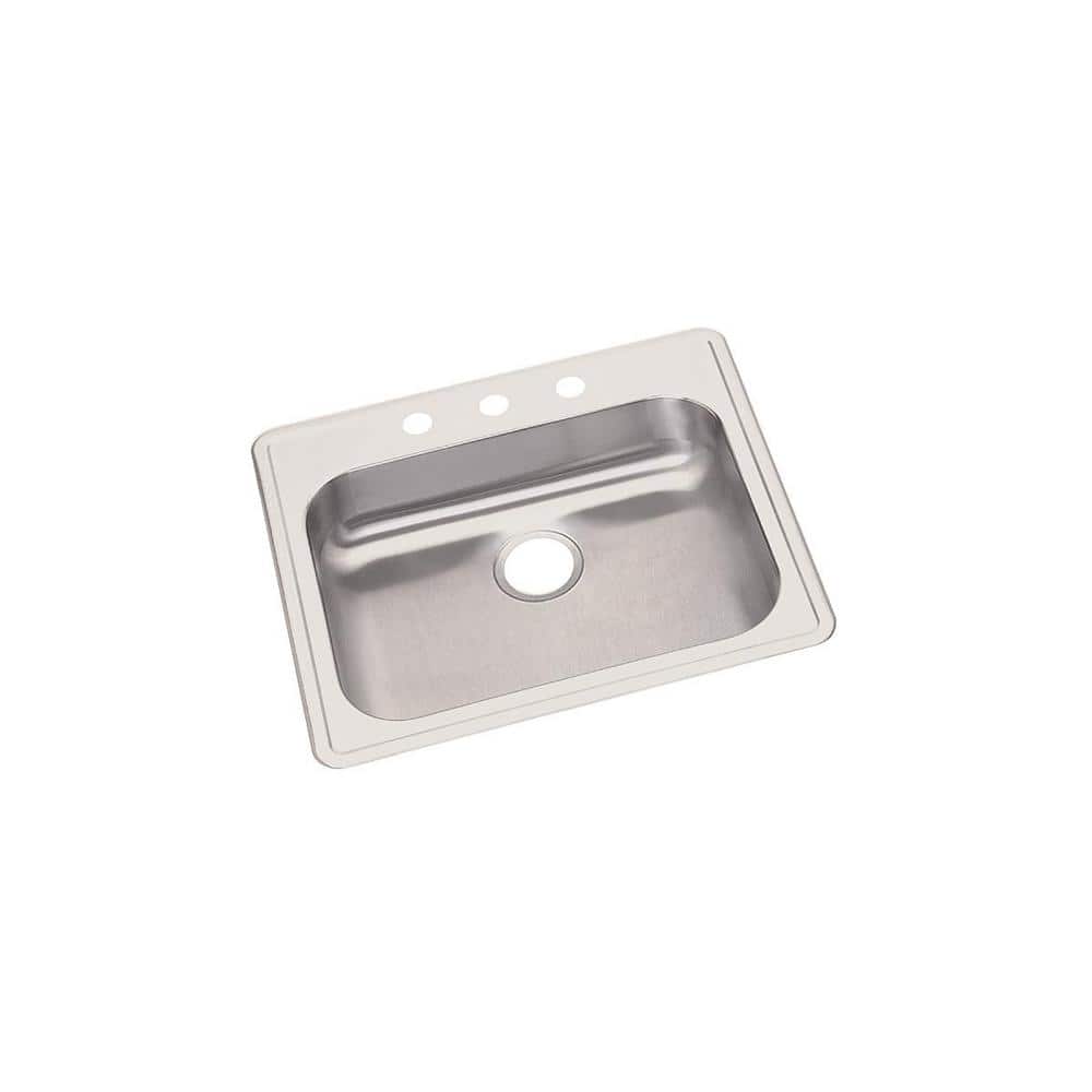 UPC 094902451626 product image for Dayton Drop-in Stainless Steel 25 in. 3-Hole Single Bowl Kitchen Sink | upcitemdb.com