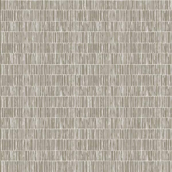 Unbranded Zen Collection Silver Bamboo Screen Stripe Sheen Finish Non-Pasted Non-Woven Wallpaper Sample