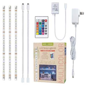Multicolor Plug-In 3 ft. Plug-In Integrated LED Dimmable Linkable Strip Light Kit with Remote