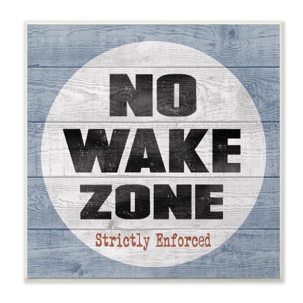 Stupell Industries 12 in. x 12 in. "No Wake Zone Beach Plank" by Regina Nouvel Printed Wood Wall Art