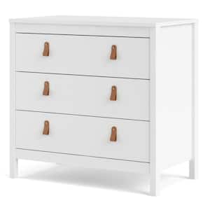 Madrid 3-Drawer White Chest of-Drawers (31.38 in. H x 32.40 in. W x 18.90 in. D)