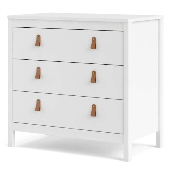 Tvilum Madrid 3-Drawer White Chest of-Drawers (31.38 in. H x 32.40 in. W x 18.90 in. D)