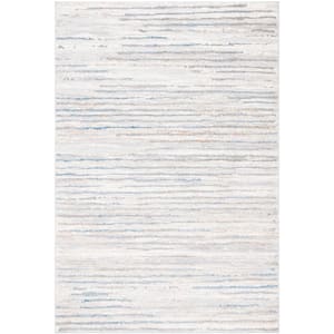 Lagoon Gray/Blue 4 ft. x 6 ft. Striped Distressed Area Rug