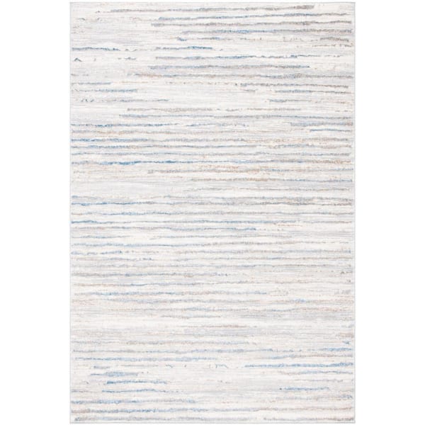 Lagoon Gray/Blue 4 ft. x 6 ft. Striped Distressed Area Rug