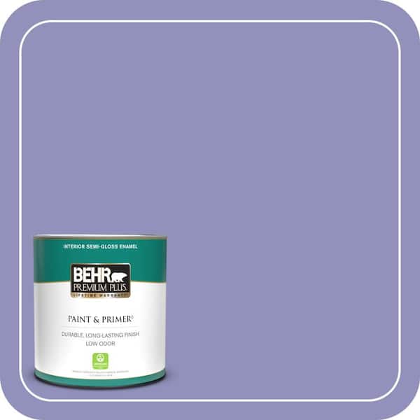 BEHR PREMIUM PLUS 1 qt. #PPU16-05 Lily of the Nile Semi-Gloss Enamel Low Odor Interior Paint & Primer