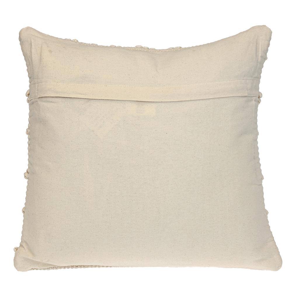 Off-White Cotton Geometric 20" Square Pillow