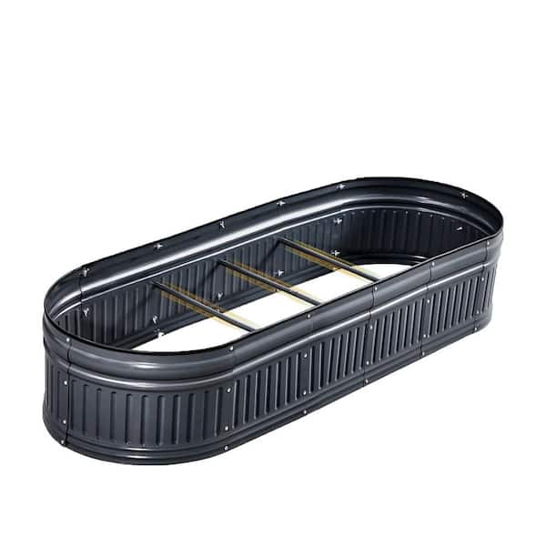 71x24x12 in. Raised Garden Bed Kit, Upgraded Modular DIY Galvanized Planter Garden Box Outdoor for Gardening-Dark Grey